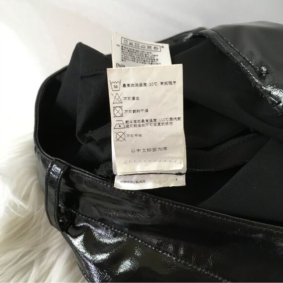 Maje Paveli Black Zipped Cuff High Rise Vinyl Cropped Trousers EUR 40 US 10 - Picture 11 of 11